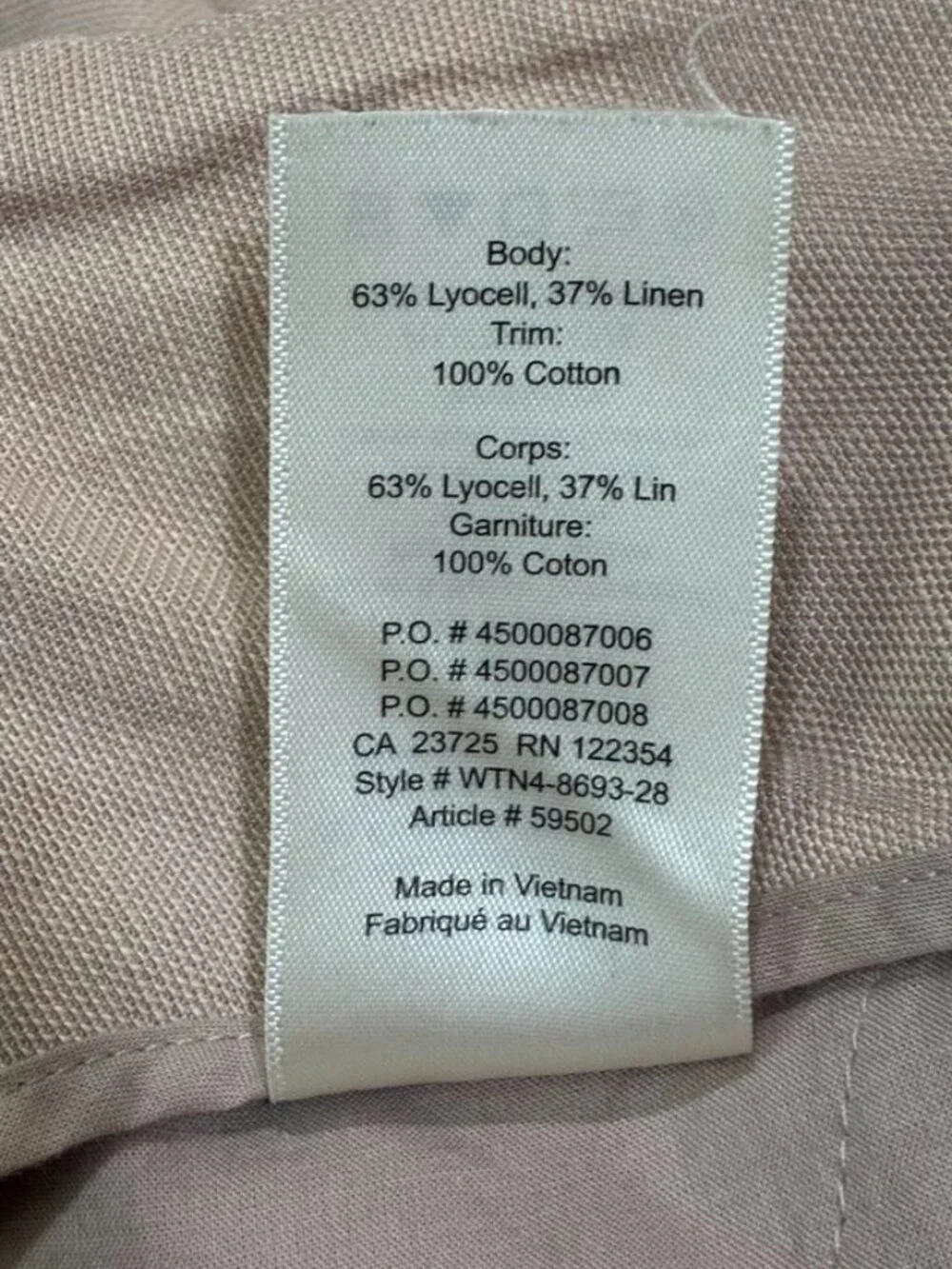 Wilfred Linen Lyocell Wrap Wide Leg Jumpsuit Size 2 Beige Neutral Resort